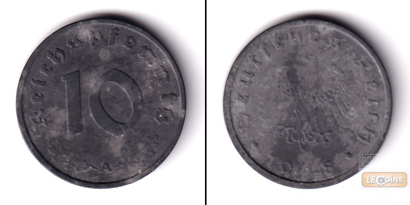 Alliierte Besatzung 10 Reichspfennig (J.375) 1948 A  ss-vz