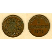 Bayern 2 Pfennig 1870  vz