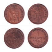 Lot: Anhalt 2x 1 Pfennig  ss  [1856-1862]