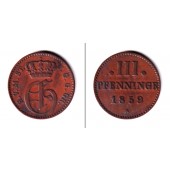 Mecklenburg Strelitz 3 Pfennige 1859 A  ss-vz