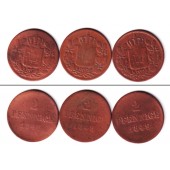 Lot: Bayern 3x Kleinmünzen 2 Pfennig  s-ss  [1846-1849]
