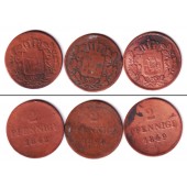 Lot: Bayern 3x Kleinmünzen 2 Pfennig  s-ss  [1842-1849]