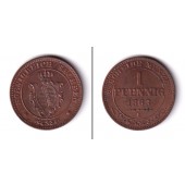 Sachsen 1 Pfennig 1863 B  f.st