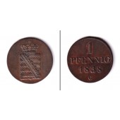 Sachsen 1 Pfennig 1838 G  ss-vz