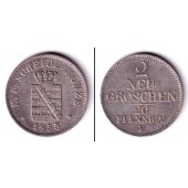 Sachsen 2 Neugroschen (20 Pfennige) 1855 F  ss+