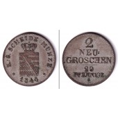 Sachsen 2 Neugroschen (20 Pfennige) 1844 G  ss/ss+