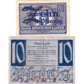 BDL: Lot 2x 10 Pfennig o.D. (1948) + Württemberg Ro.251b 215b  III