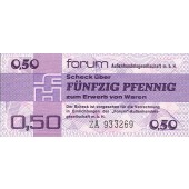 DDR: Forum-Scheck 0,50M / 50 Pfennig 1979  Ro.367b  Ersatznote  I