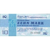 DDR: Forum-Scheck 10 MARK 1979  Ro.370b  Ersatznote  I  selten