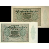 Lot: Deutsche Reichsbank 2x Banknote 500.000 Mark 1923  Ro.87  II