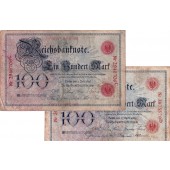 Lot: Deutsche Reichsbank 2x Banknote 100 Mark  IV+  [1898-1903]