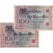 Lot: Deutsche Reichsbank 2x Banknote 100 Mark  IV+  [1898-1905]
