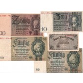 Lot: Deutsche Reichsbank 5x Banknote  III  [1929-1933]