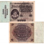 500 MILLIARDEN MARK 1923  Ro.121a  III  selten