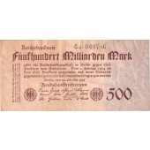 500 MILLIARDEN MARK 1923  Ro.124d  III+