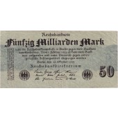 50 MILLIARDEN MARK 1923  Ro.122c  III
