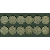 Lot: DEUTSCHES REICH  6x 5 Pfennig  [1899-1904]