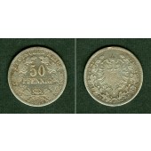 DEUTSCHES REICH 50 Pfennig 1877 F (J.8)  ss-/s+