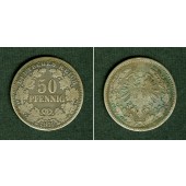 DEUTSCHES REICH 50 Pfennig 1877 H (J.8)  s-ss