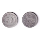 DEUTSCHES REICH 50 Pfennig 1876 H (J.7)  s+  selten
