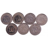 Lot: DEUTSCHES REICH 7x 10 Pfennig (J.13)  ss  [1891-1898]