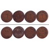 Lot: DEUTSCHES REICH 4x 1 Pfennig (J.10)  ss  [1892-1902]