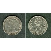 Großbritannien Three Pence 1900  ss+