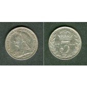 Großbritannien Three Pence 1899  ss+