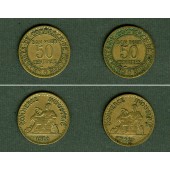 Lot: FRANKREICH 2x Münzen 50 Centimes  ss  [1928-1929]