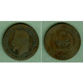 FRANKREICH 10 Centimes 1861 BB  GEGENSTEMPEL