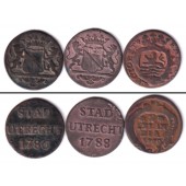 Lot:  NIEDERLANDE  3x Münzen 1 Duit  [1779-1788]