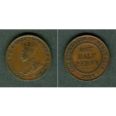AUSTRALIEN One Half Penny 1925  ss+/vz