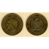 FRANKREICH 10 Centimes 1855 B  ss+  selten