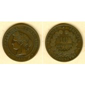 FRANKREICH 10 Centimes 1883 A  ss  selten