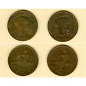Lot: FRANKREICH 2x Münzen 10 Centimes  [1902-1910]