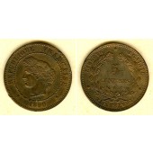 FRANKREICH 5 Centimes 1890 A  f.vz