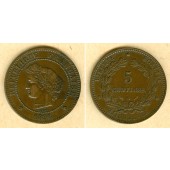 FRANKREICH 5 Centimes 1898 A  ss-vz