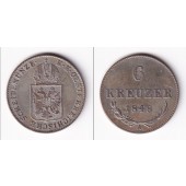 Österreich Ungarn Kaiserreich 6 Kreuzer 1848 A  ss-vz