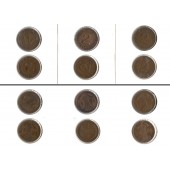Lot: DEUTSCHES REICH  6x 2 Pfennig  [1924-1936]