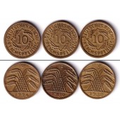 Lot: DEUTSCHES REICH 3x 10 Reichspfennig (J.317)  ss+  [1926-1930]
