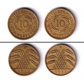 Lot: DEUTSCHES REICH 2x 10 Reichspfennig (J.317)  ss+  [1930-1932]